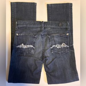 7 for All Mankind Dark Wash Straight Leg Denim Jeans sz 24 Petite